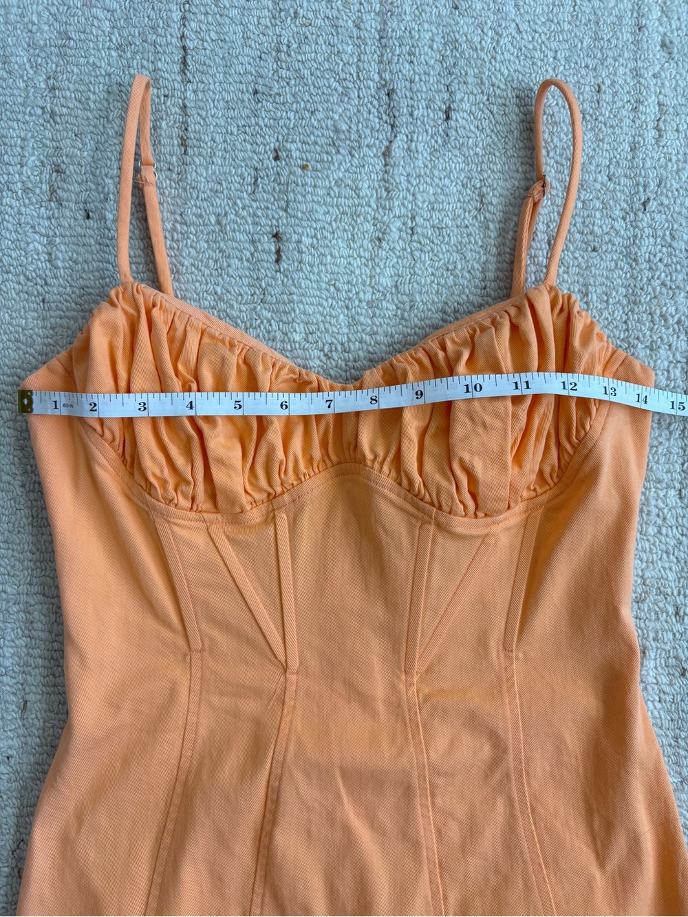 ASTR The Label Vietta Papaya Orange Denim Corset Mini Dress Revolve - M - Picture 10 of 13